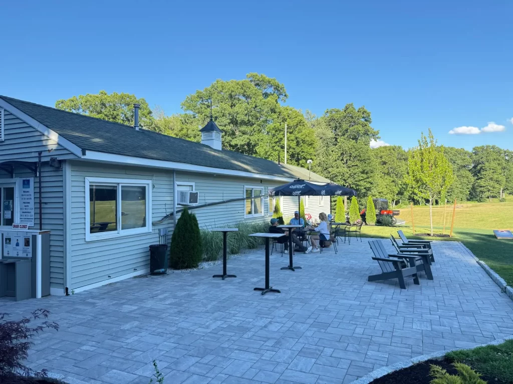Renovated patio beside the clubhouse at Southborough Golf Center